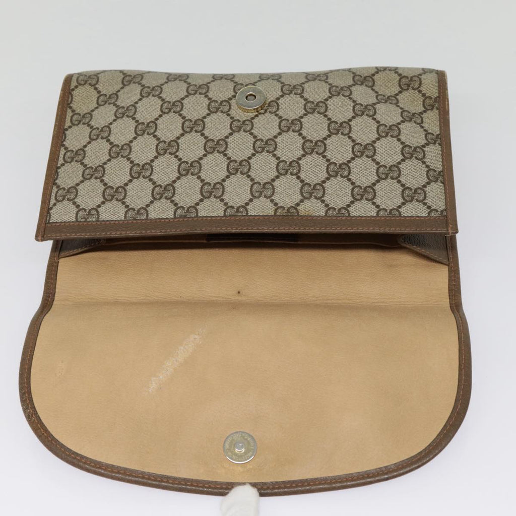 GUCCI GG Supreme Web Sherry Line Clutch Bag PVC Beige Red 89 01 030 yk14617