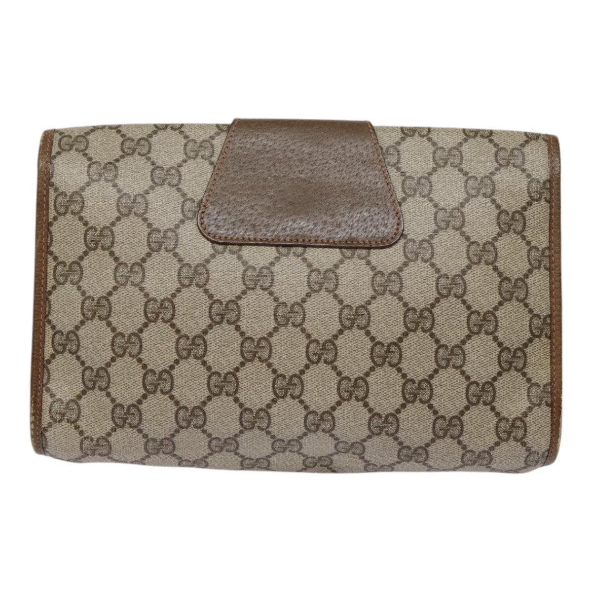 GUCCI GG Supreme Web Sherry Line Clutch Bag PVC Beige Red 89 01 030 yk14617