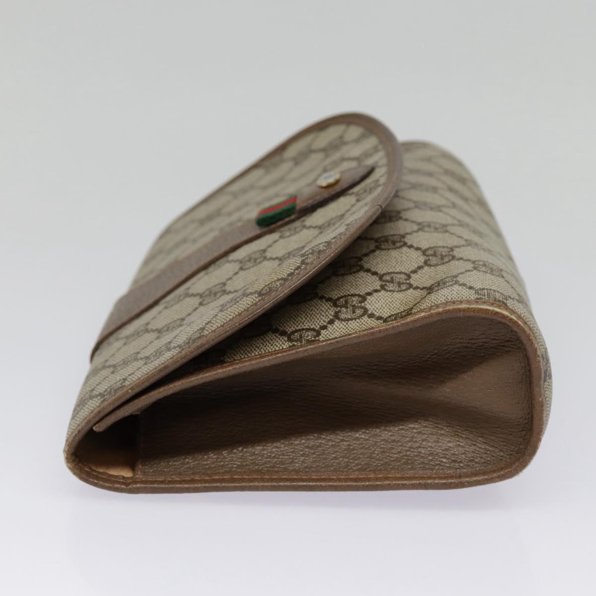 GUCCI GG Supreme Web Sherry Line Clutch Bag PVC Beige Red 89 01 030 yk14617