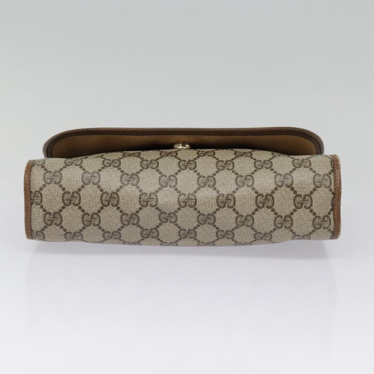 GUCCI GG Supreme Web Sherry Line Clutch Bag PVC Beige Red 89 01 030 yk14617