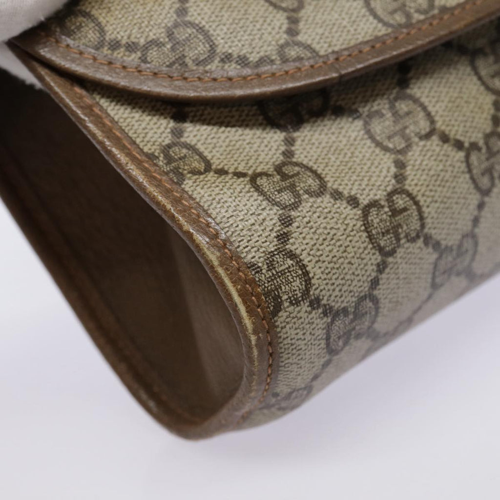 GUCCI GG Supreme Web Sherry Line Clutch Bag PVC Beige Red 89 01 030 yk14617