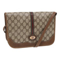 GUCCI GG Supreme Web Sherry Line Shoulder Bag PVC Beige Gold yk14618