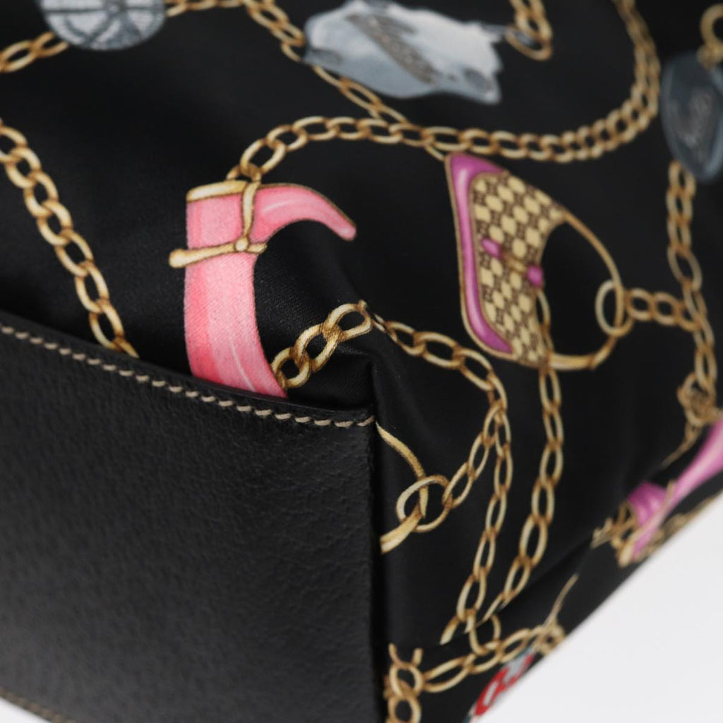 GUCCI Tote Bag Satin Black Gold 154402 yk14621