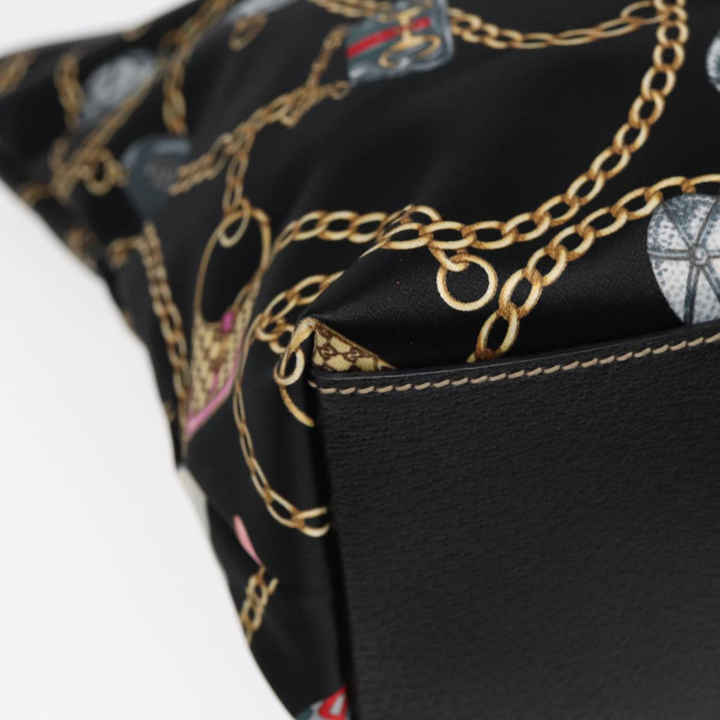 GUCCI Tote Bag Satin Black Gold 154402 yk14621