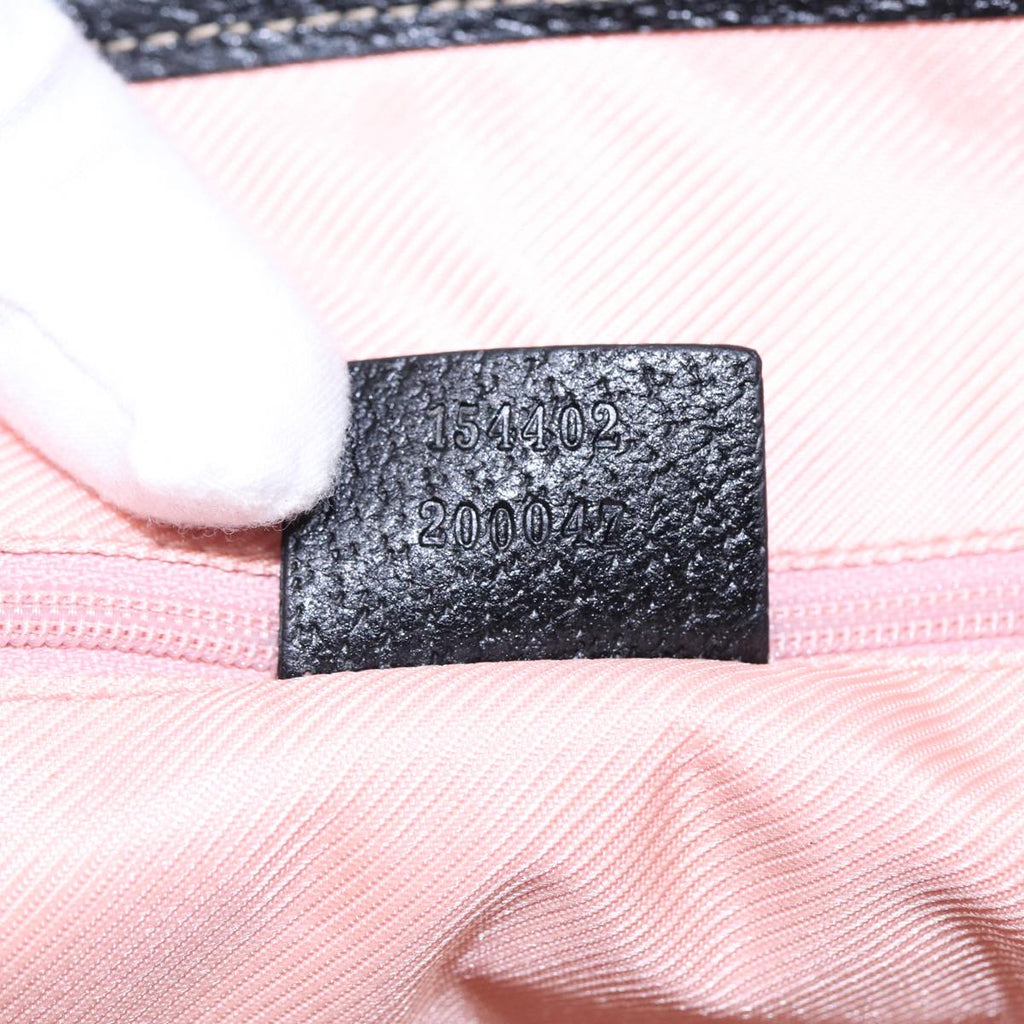GUCCI Tote Bag Satin Black Gold 154402 yk14621
