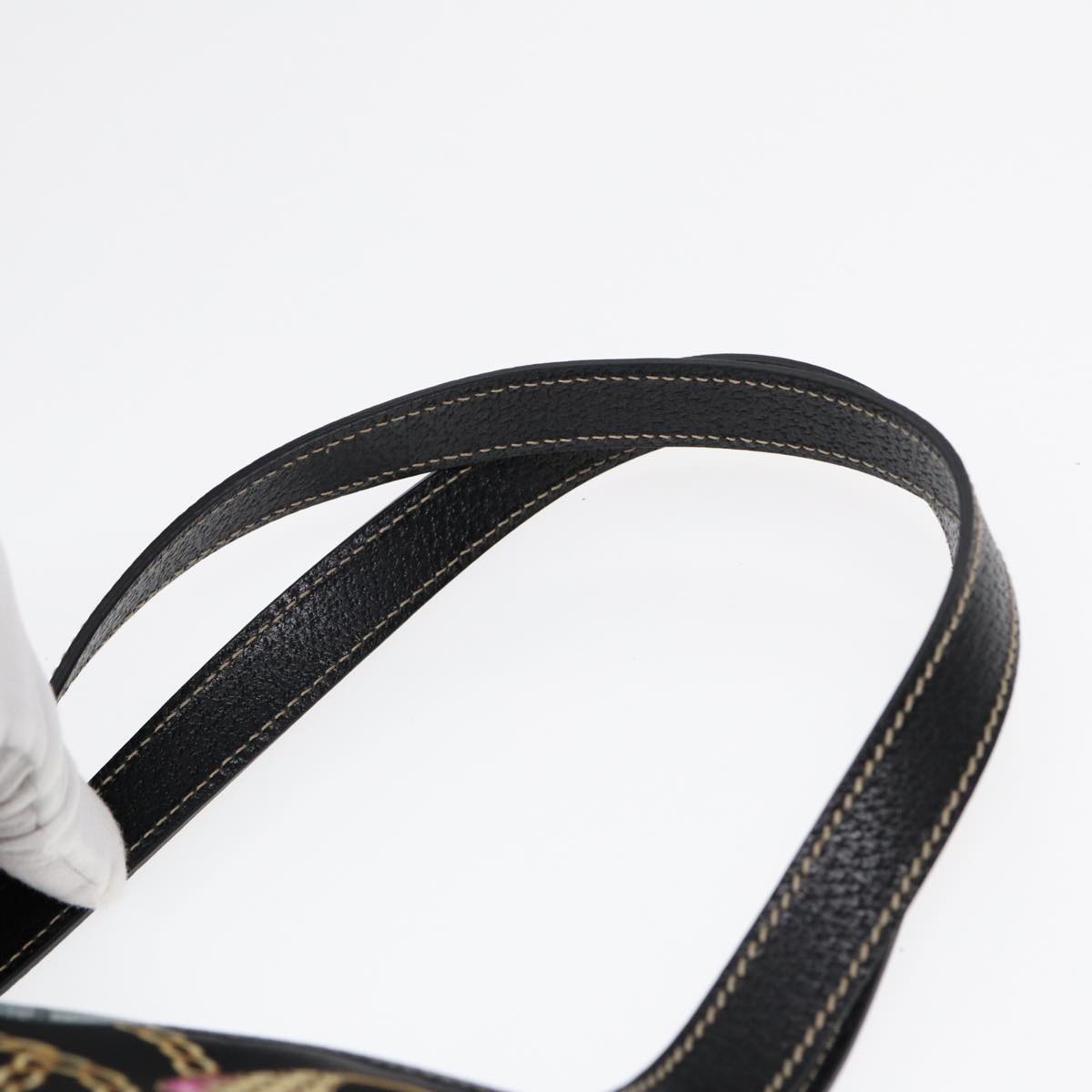 GUCCI Tote Bag Satin Black Gold 154402 yk14621