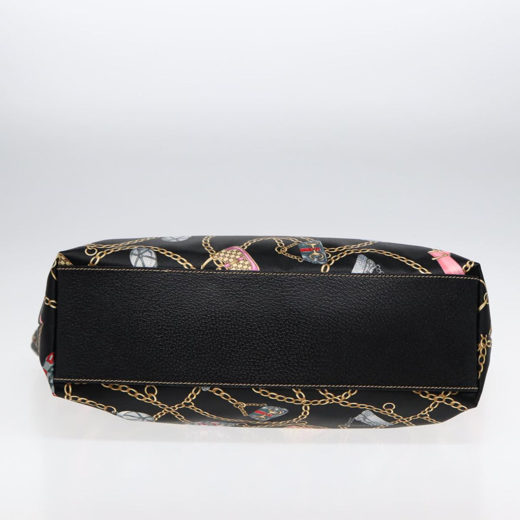 GUCCI Tote Bag Satin Black Gold 154402 yk14621