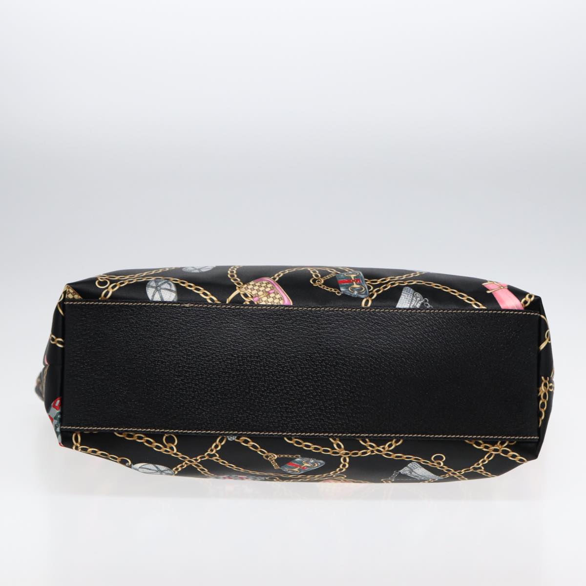 GUCCI Tote Bag Satin Black Gold 154402 yk14621