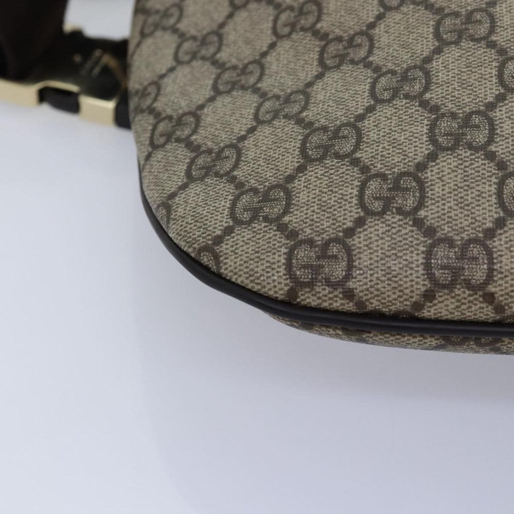 GUCCI GG Supreme Body Bag PVC Leather Beige Gold yk14624