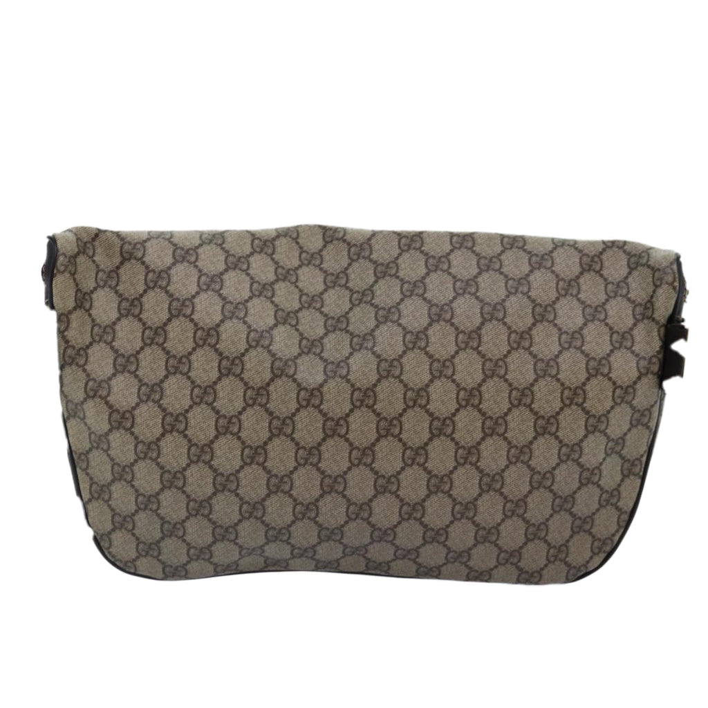 GUCCI GG Supreme Body Bag PVC Leather Beige Gold yk14624
