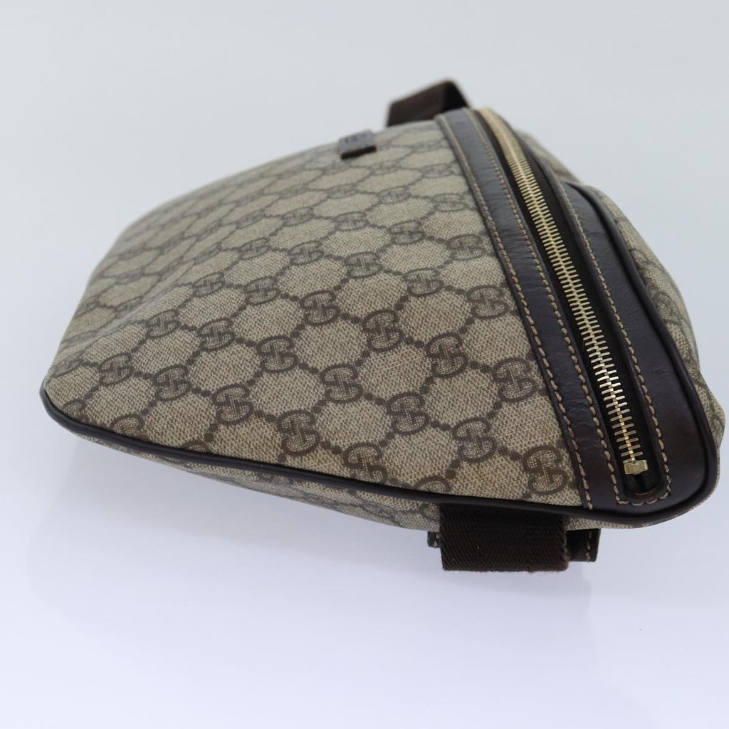 GUCCI GG Supreme Body Bag PVC Leather Beige Gold yk14624
