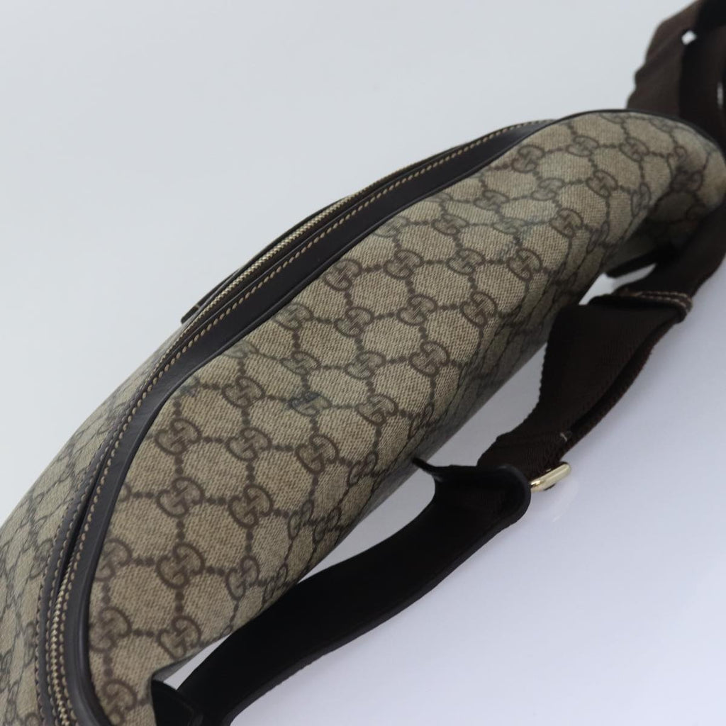 GUCCI GG Supreme Body Bag PVC Leather Beige Gold yk14624