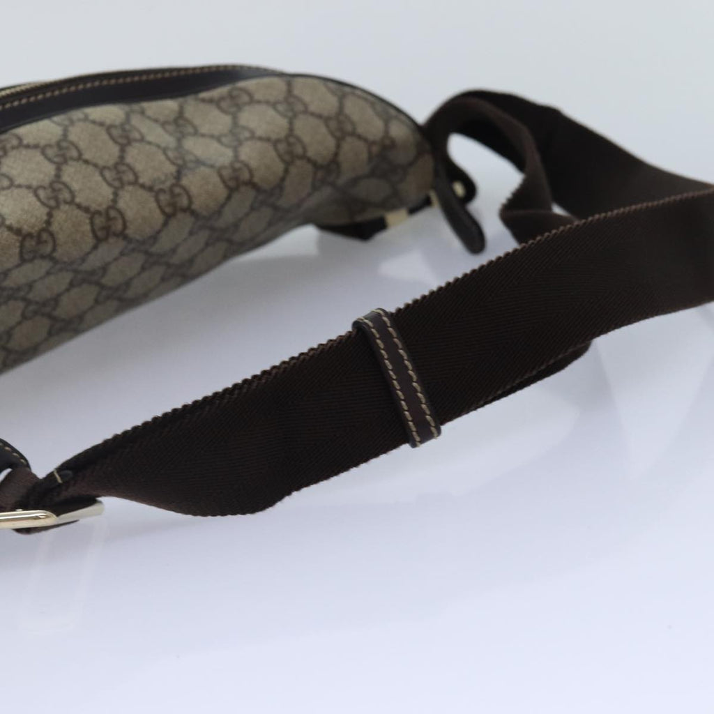 GUCCI GG Supreme Body Bag PVC Leather Beige Gold yk14624