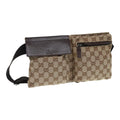 GUCCI GG Canvas Waist bag Beige Silver 28566 yk14629