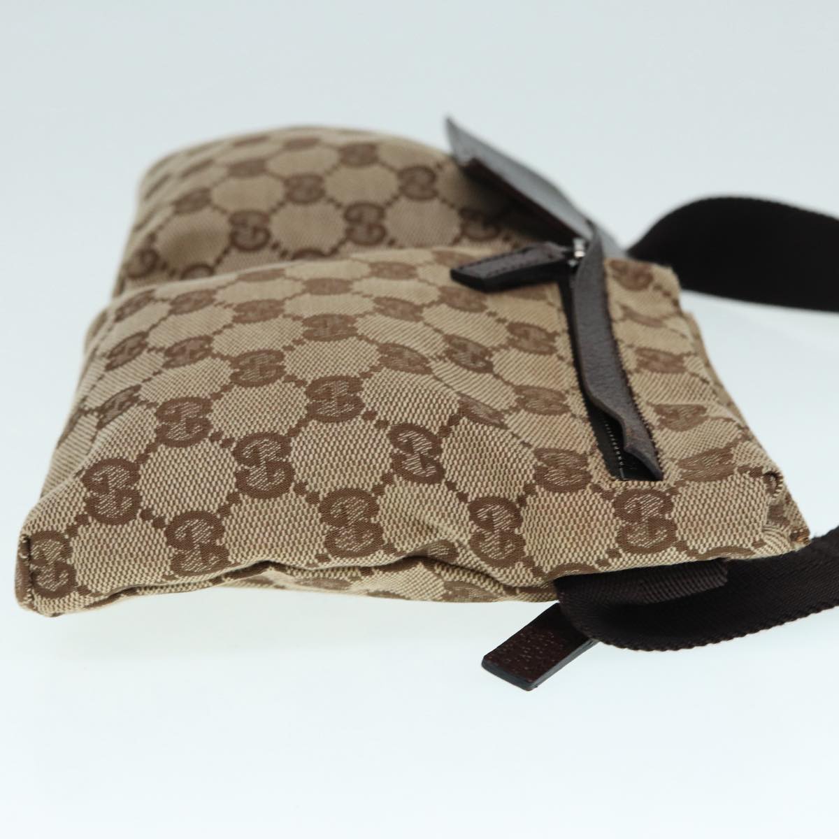 GUCCI GG Canvas Waist bag Beige Silver 28566 yk14629