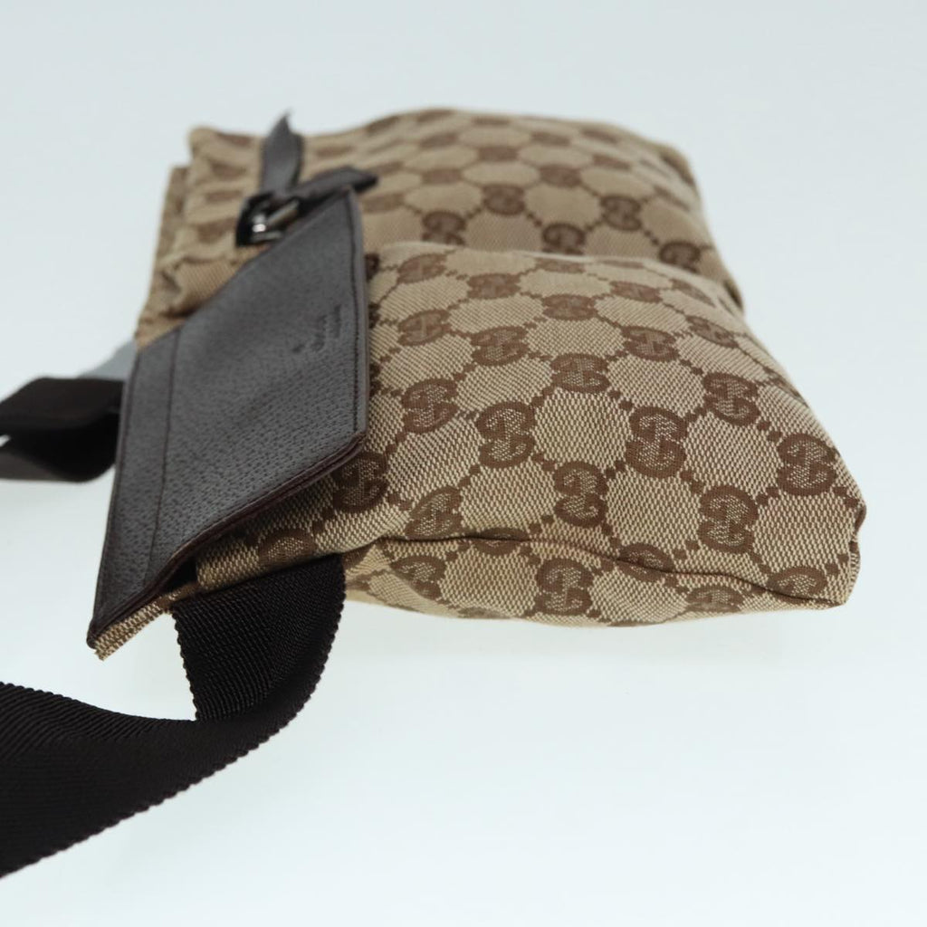 GUCCI GG Canvas Waist bag Beige Silver 28566 yk14629