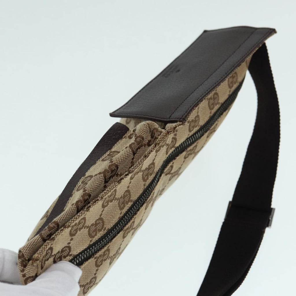 GUCCI GG Canvas Waist bag Beige Silver 28566 yk14629