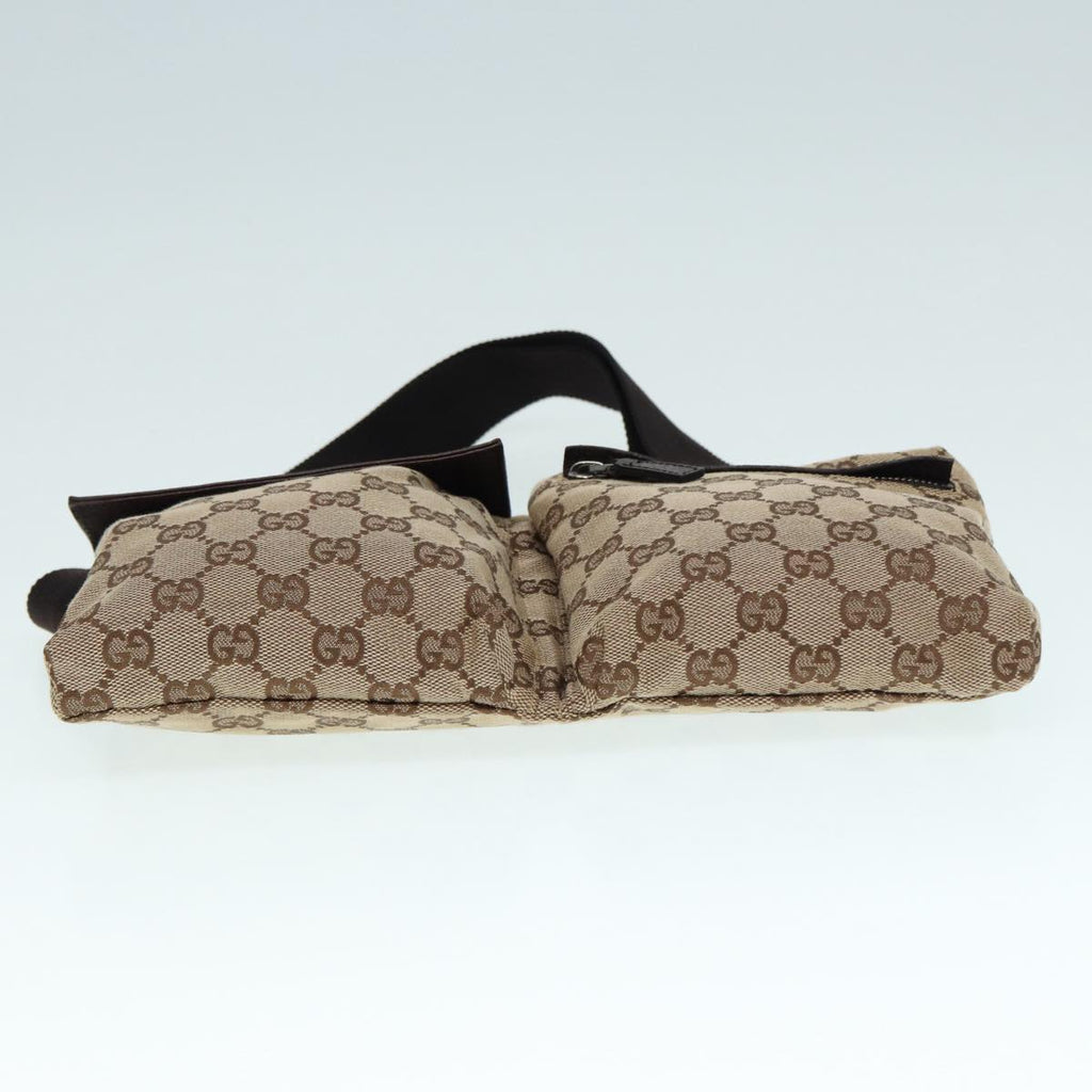 GUCCI GG Canvas Waist bag Beige Silver 28566 yk14629