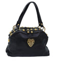 GUCCI Histeria Hand Bag Leather Black Gold 209600 yk14631