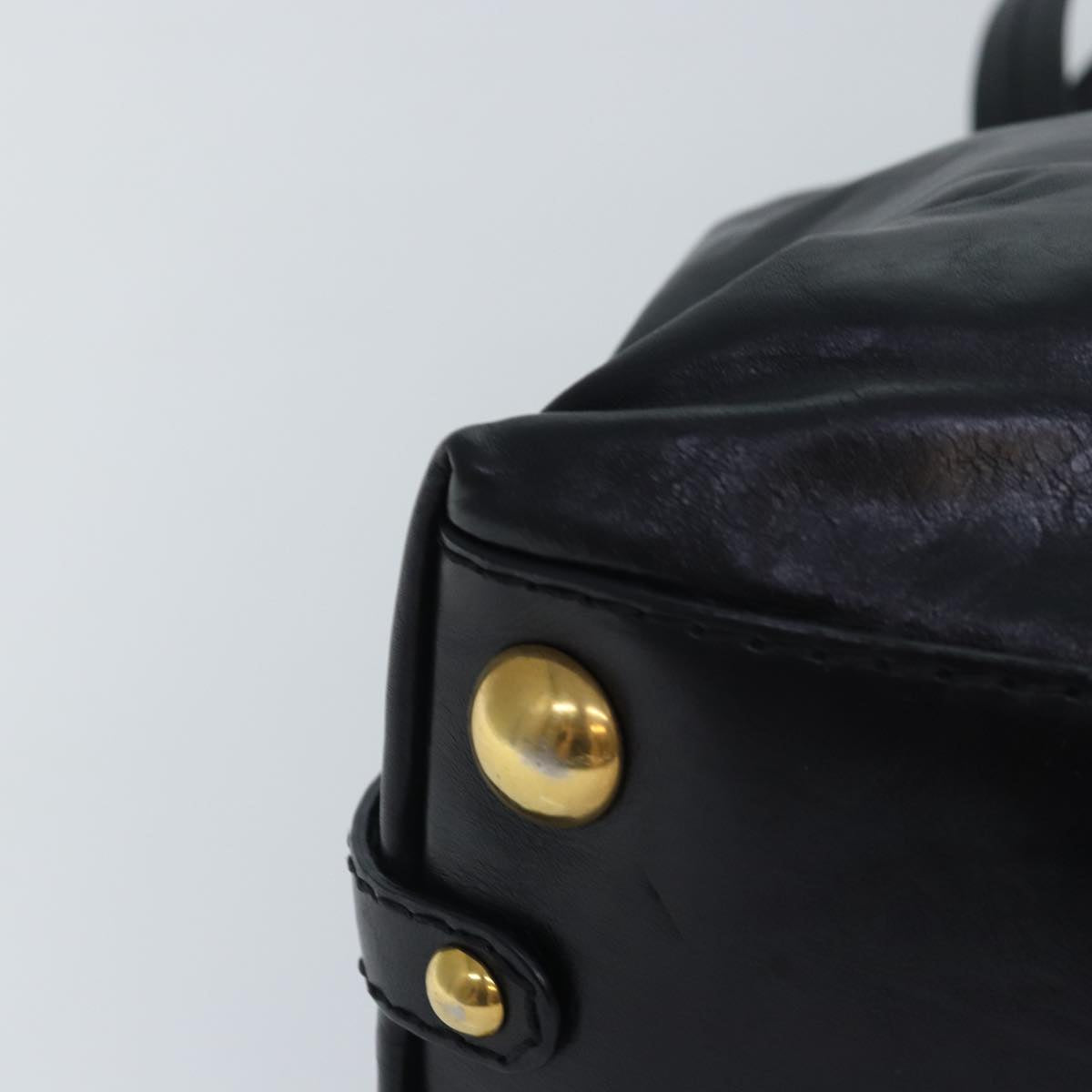 GUCCI Histeria Hand Bag Leather Black Gold 209600 yk14631