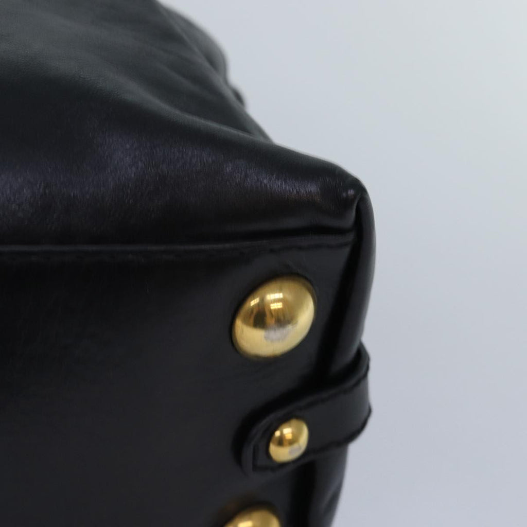 GUCCI Histeria Hand Bag Leather Black Gold 209600 yk14631