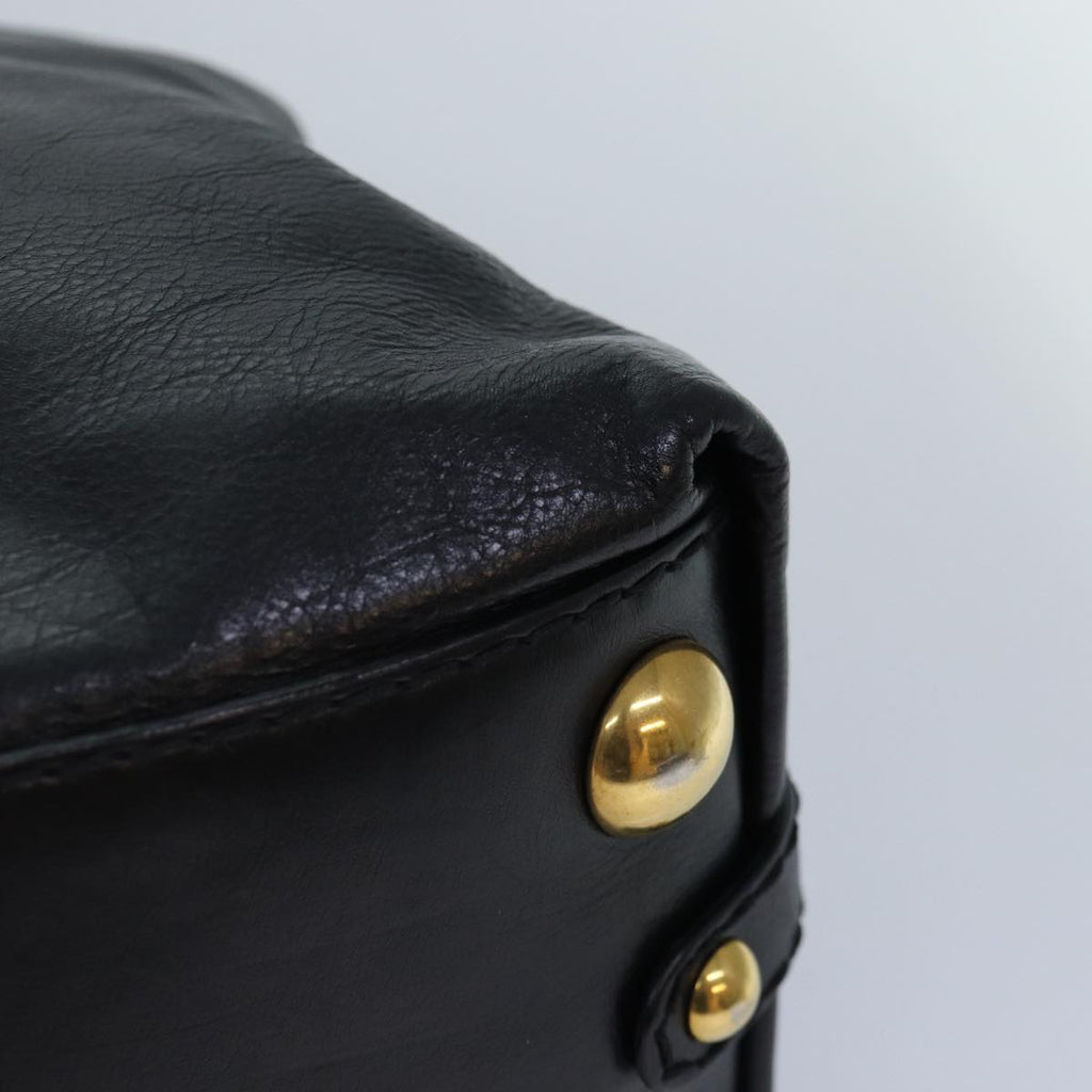 GUCCI Histeria Hand Bag Leather Black Gold 209600 yk14631