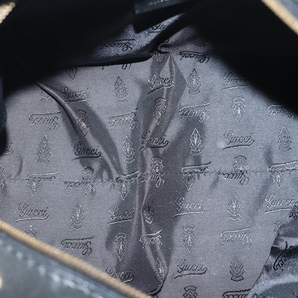 GUCCI Histeria Hand Bag Leather Black Gold 209600 yk14631