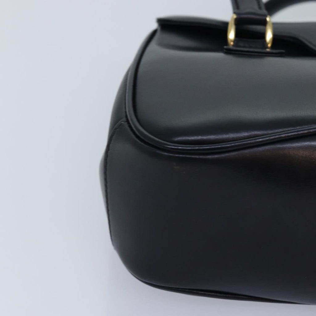 GUCCI Ready Lock Hand Bag Leather Black Gold 000 46 0227 yk14632