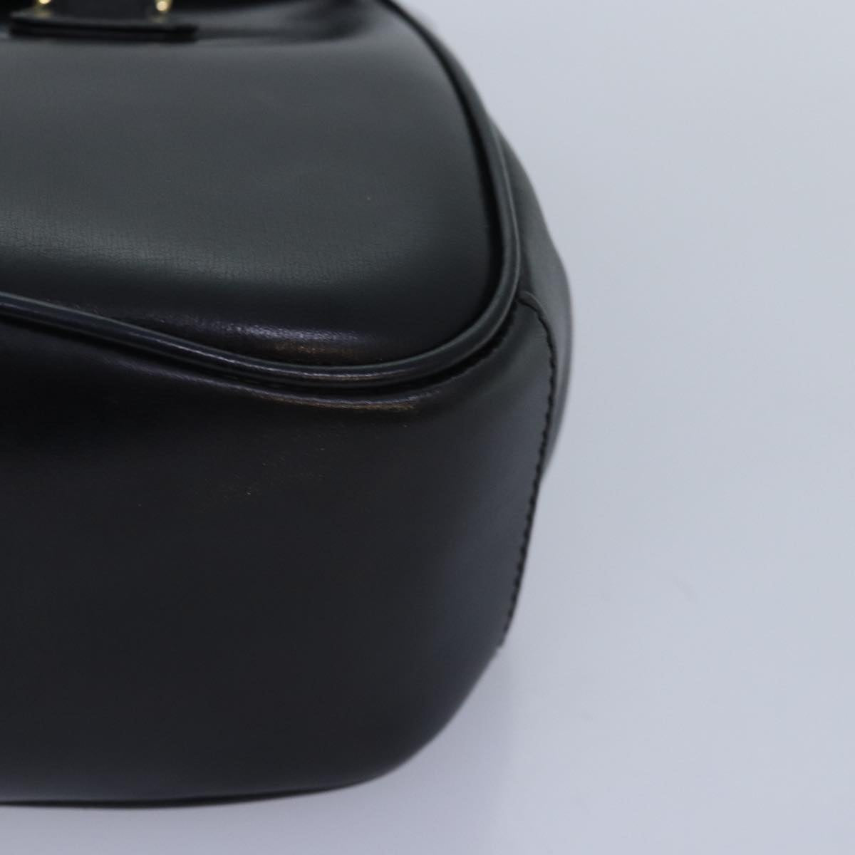 GUCCI Ready Lock Hand Bag Leather Black Gold 000 46 0227 yk14632