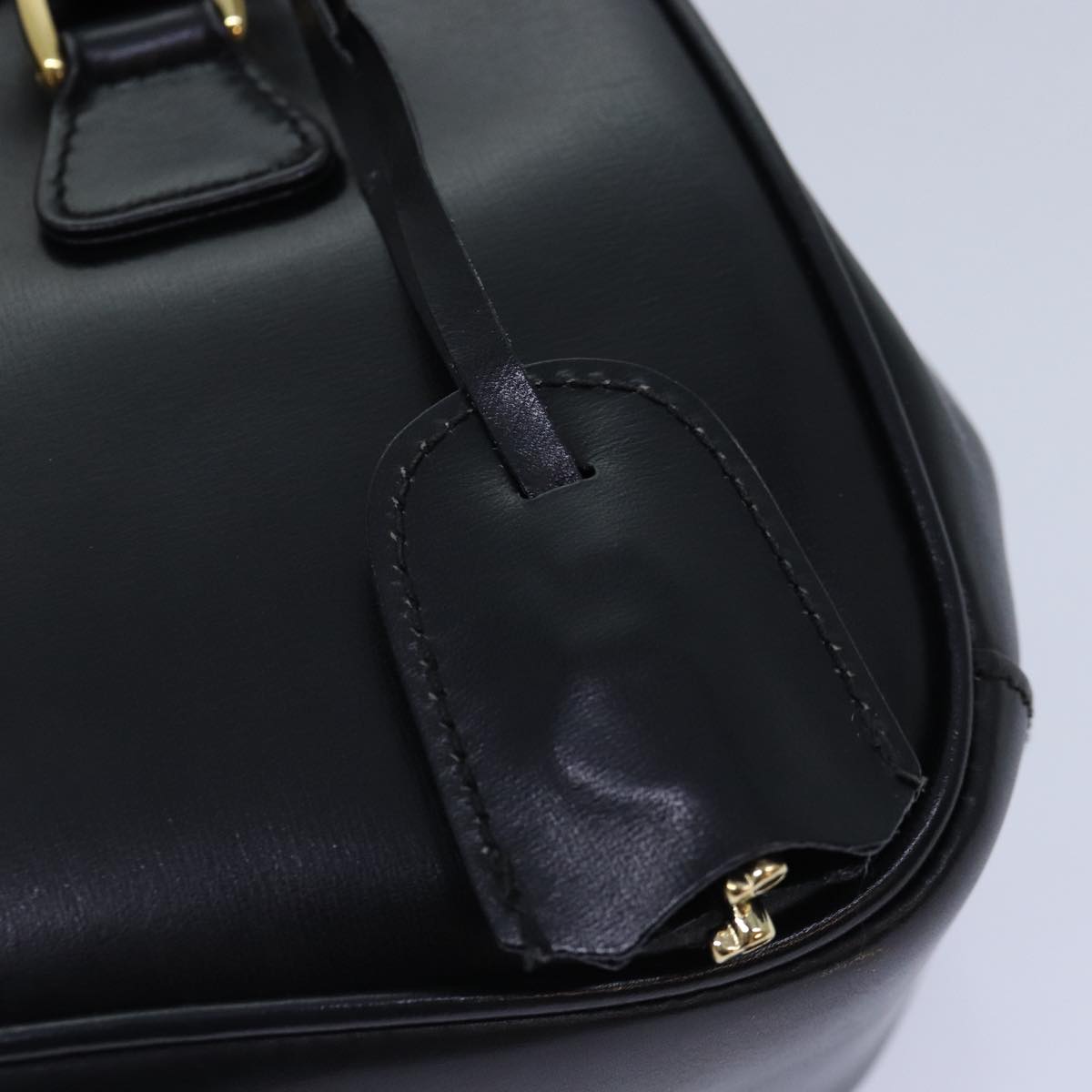 GUCCI Ready Lock Hand Bag Leather Black Gold 000 46 0227 yk14632