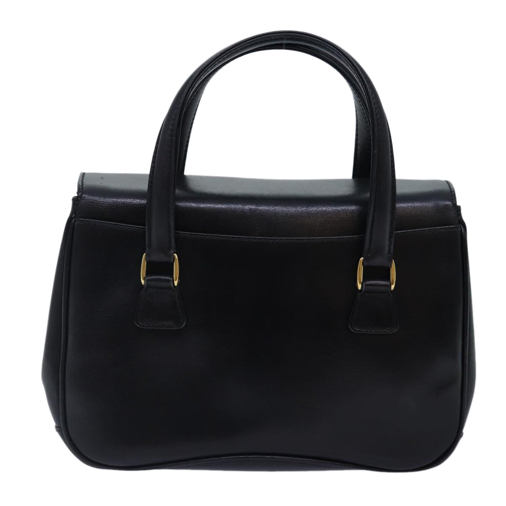 GUCCI Ready Lock Hand Bag Leather Black Gold 000 46 0227 yk14632