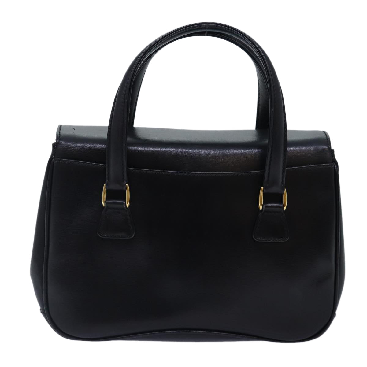 GUCCI Ready Lock Hand Bag Leather Black Gold 000 46 0227 yk14632