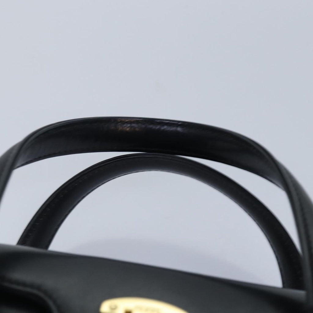 GUCCI Ready Lock Hand Bag Leather Black Gold 000 46 0227 yk14632