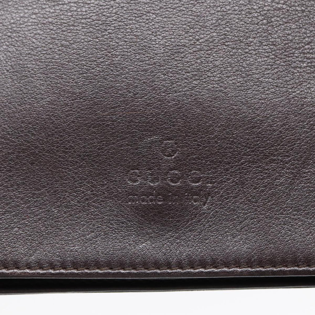 GUCCI Bamboo Shoulder Bag Leather Brown Silver 001 3239 yk14661