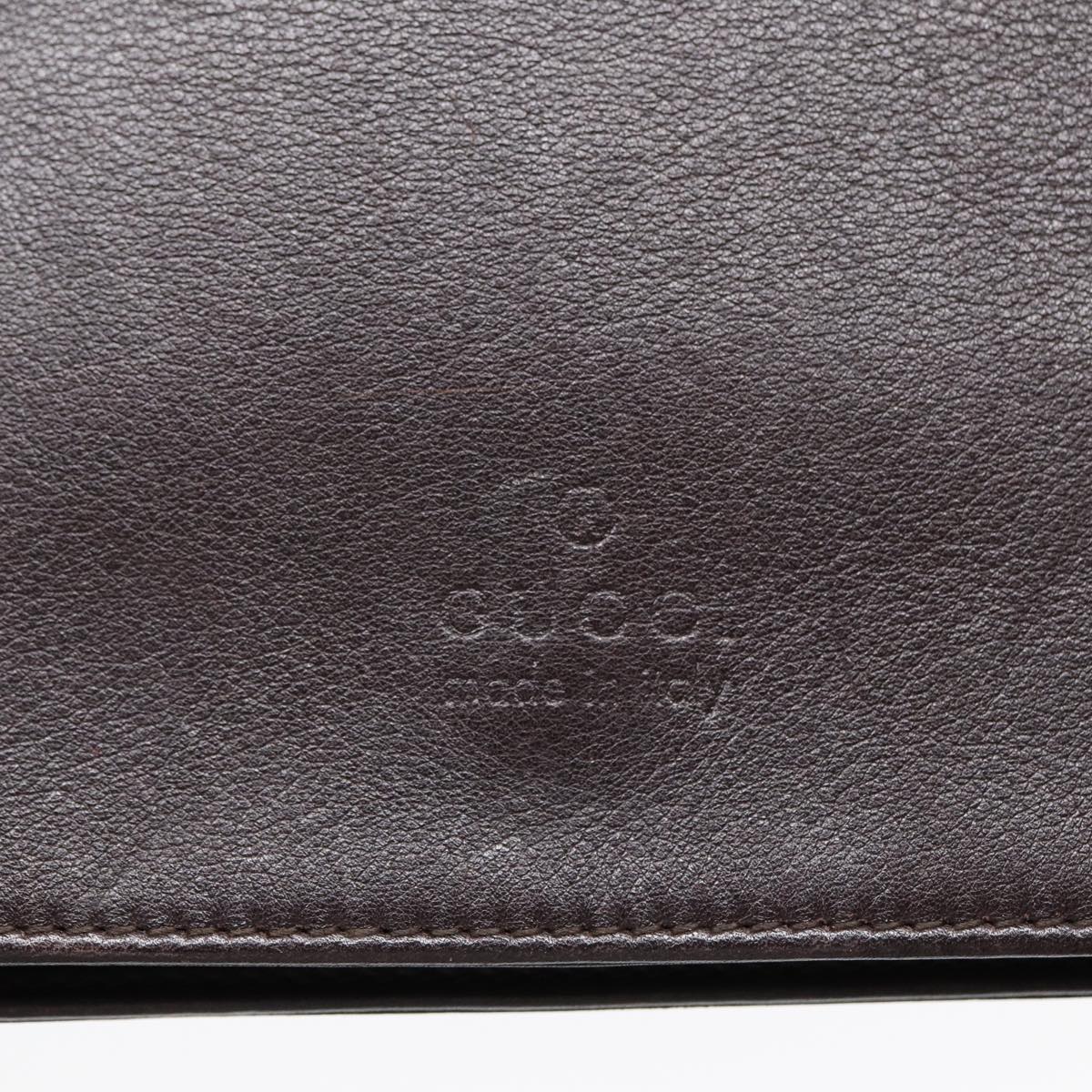 GUCCI Bamboo Shoulder Bag Leather Brown Silver 001 3239 yk14661