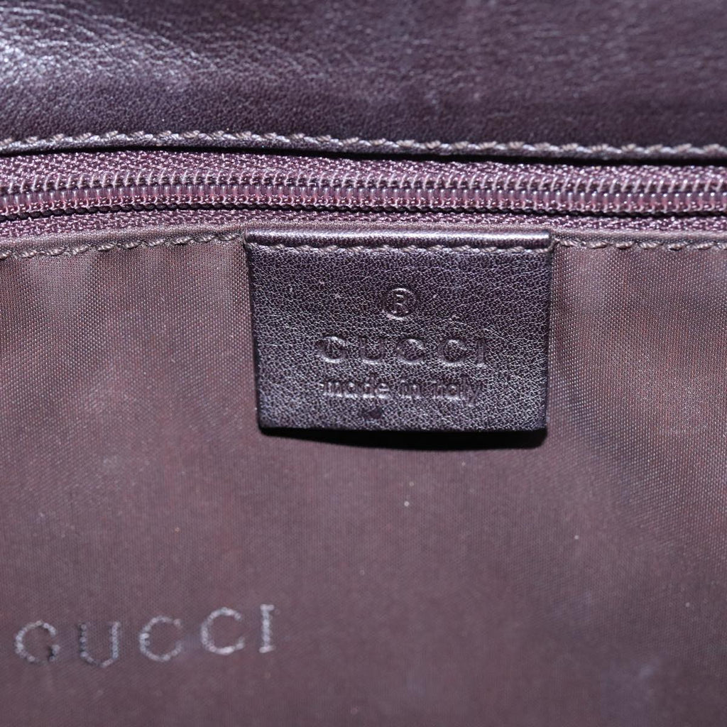 GUCCI Bamboo Shoulder Bag Leather Brown Silver 001 3239 yk14661