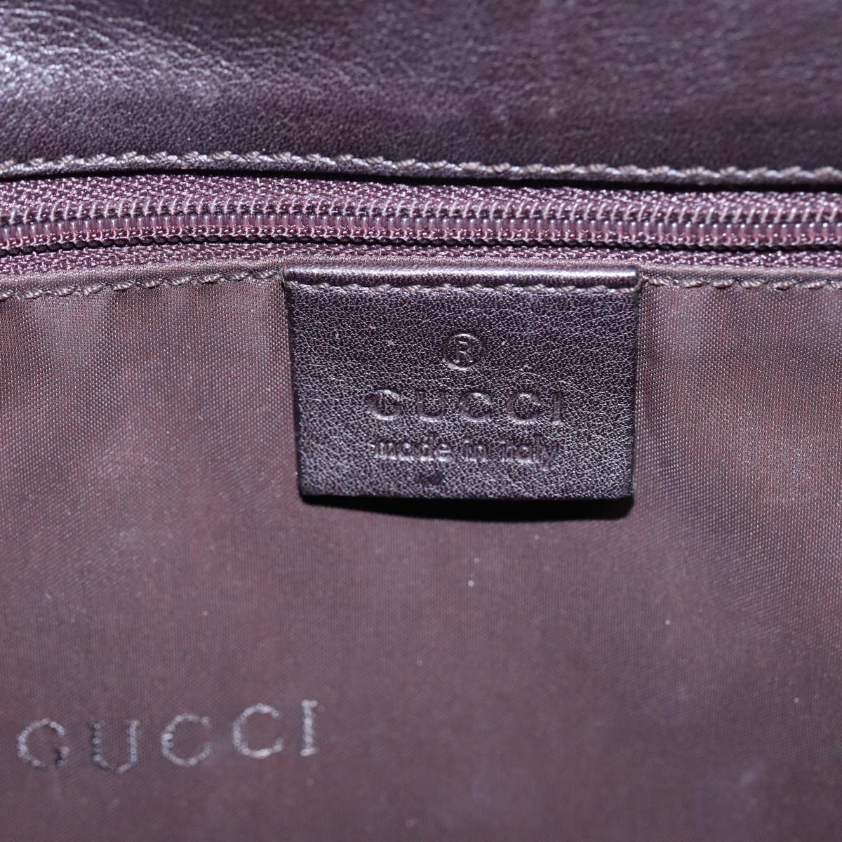 GUCCI Bamboo Shoulder Bag Leather Brown Silver 001 3239 yk14661