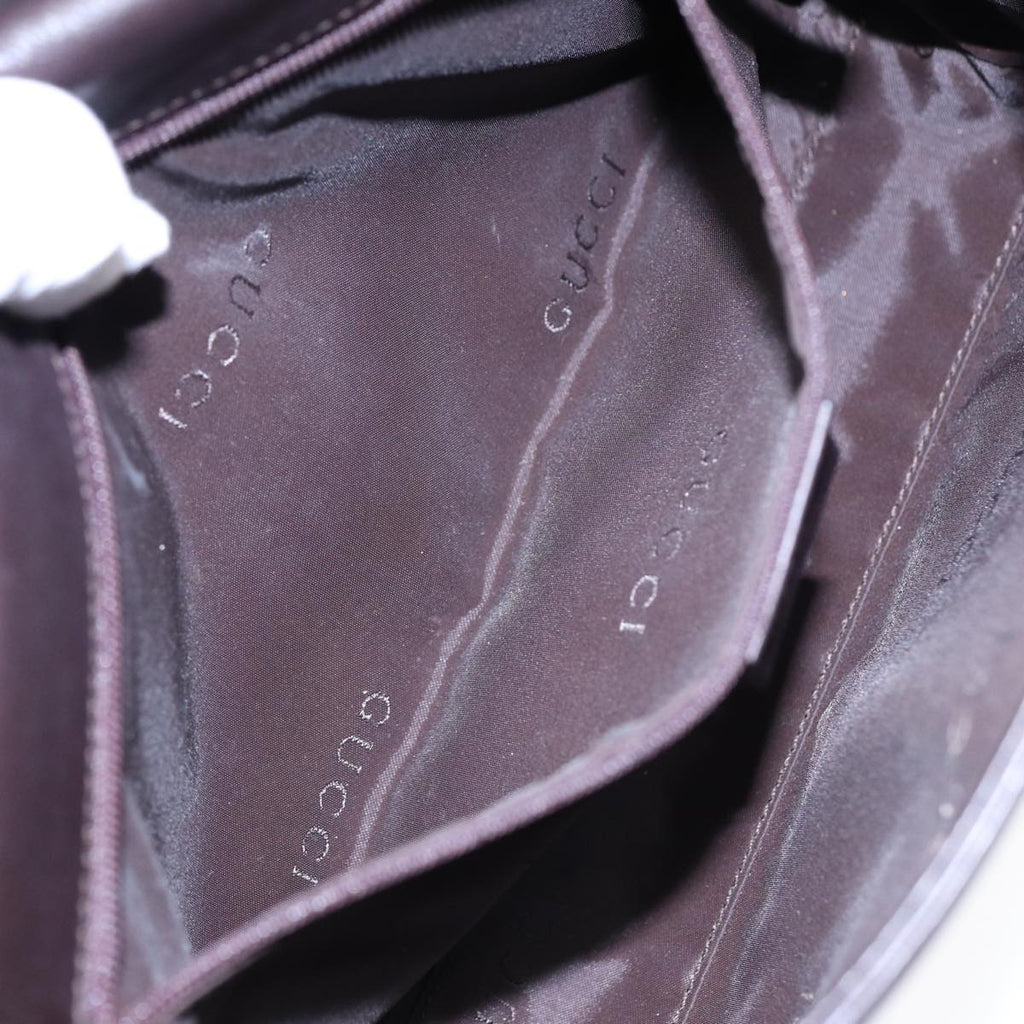 GUCCI Bamboo Shoulder Bag Leather Brown Silver 001 3239 yk14661