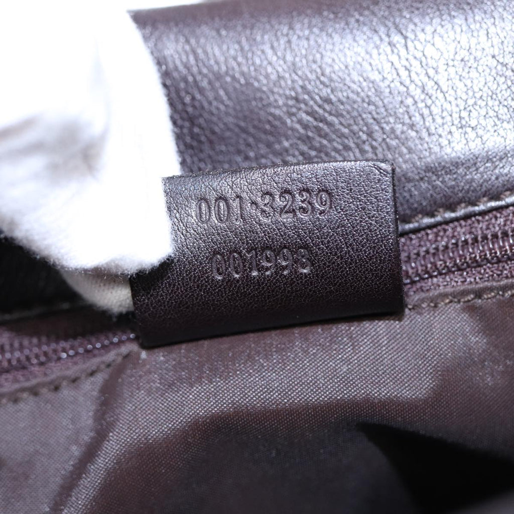 GUCCI Bamboo Shoulder Bag Leather Brown Silver 001 3239 yk14661