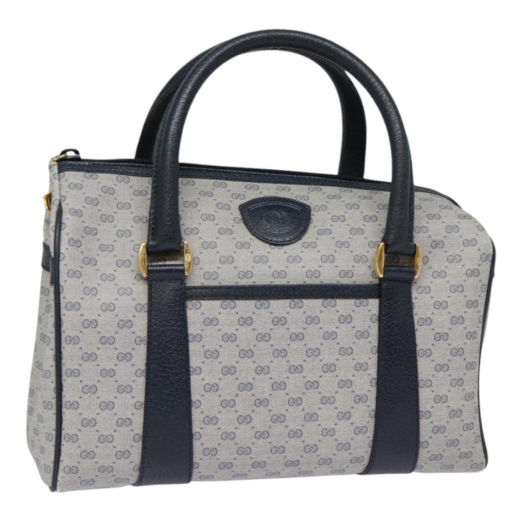 GUCCI Micro GG Supreme Hand Bag PVC Navy Gold 000 40 0207 yk14683