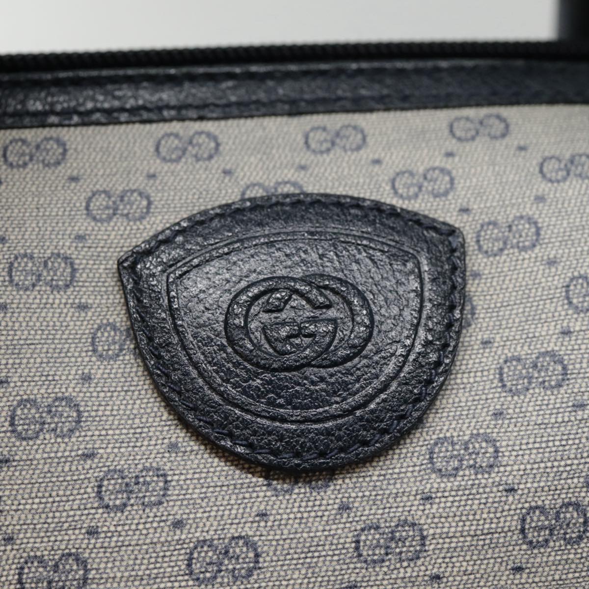 GUCCI Micro GG Supreme Hand Bag PVC Navy Gold 000 40 0207 yk14683