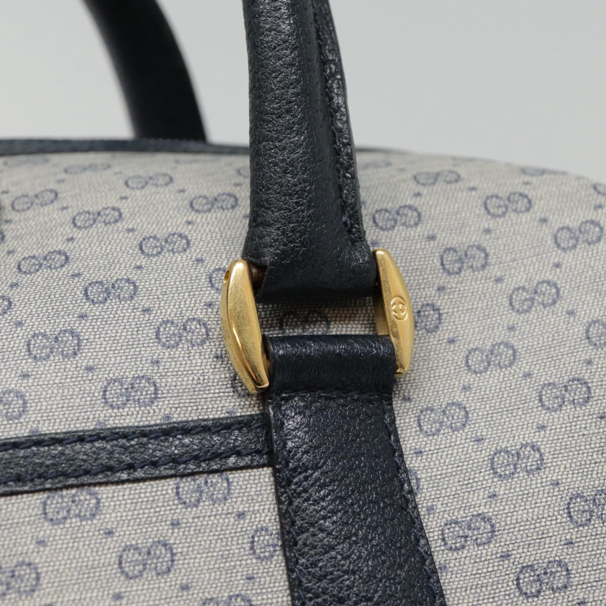 GUCCI Micro GG Supreme Hand Bag PVC Navy Gold 000 40 0207 yk14683
