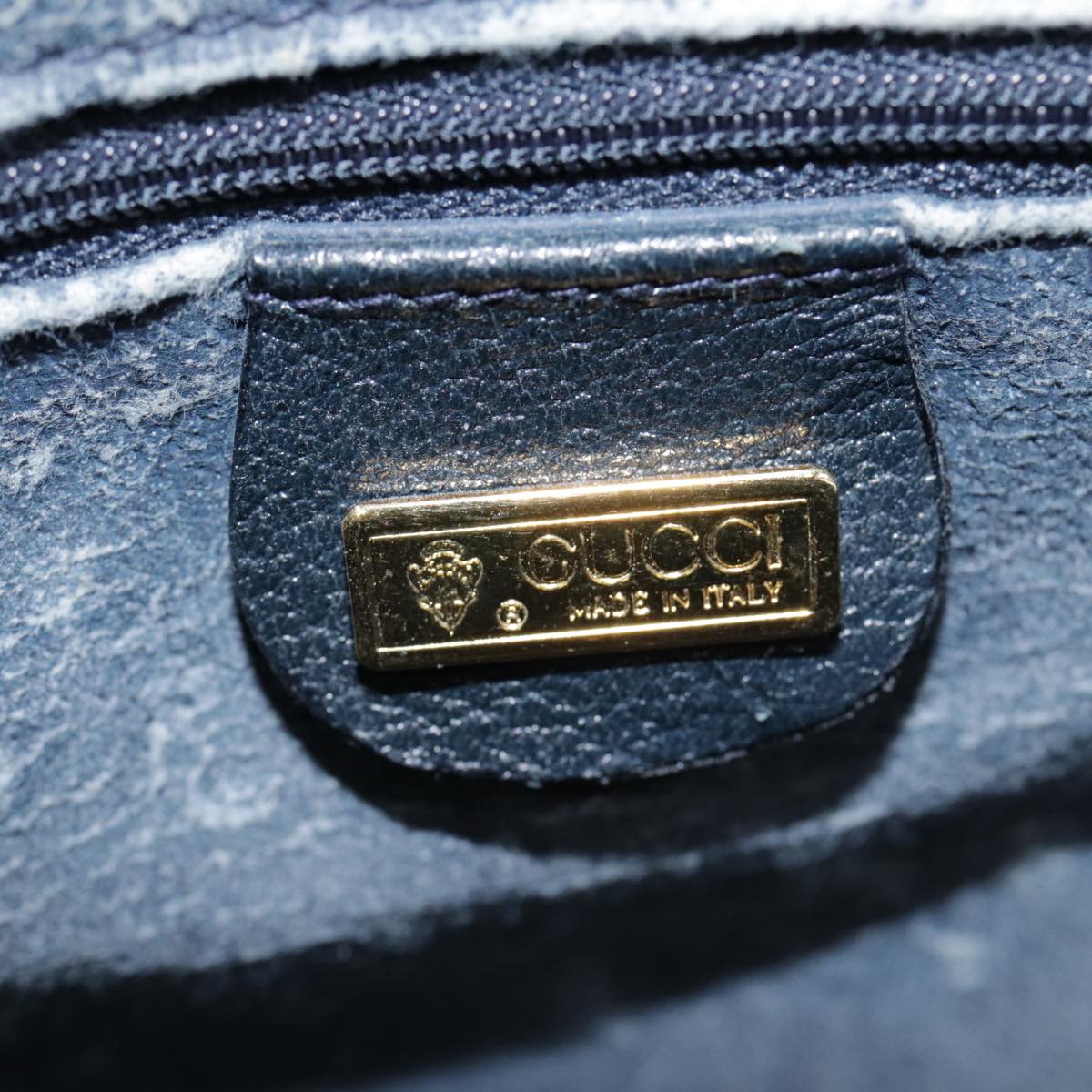 GUCCI Micro GG Supreme Hand Bag PVC Navy Gold 000 40 0207 yk14683