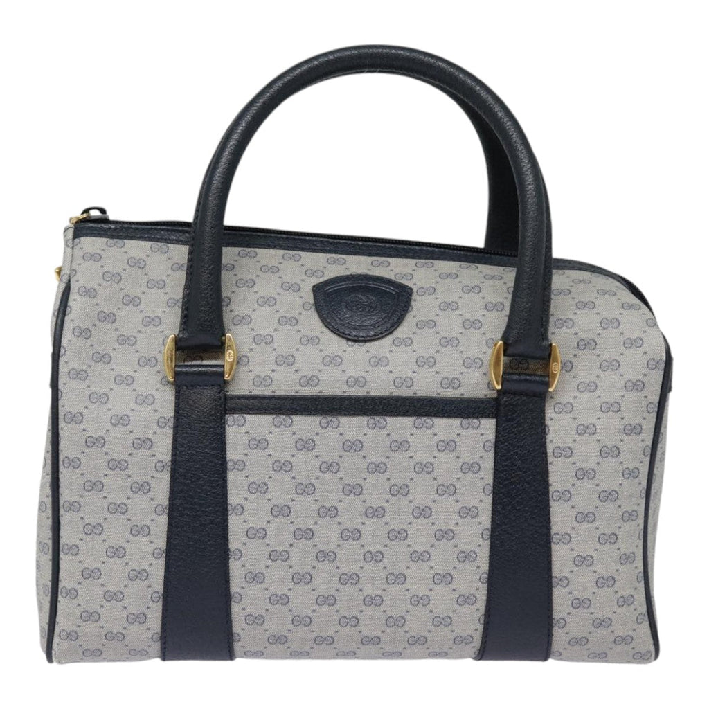 GUCCI Micro GG Supreme Hand Bag PVC Navy Gold 000 40 0207 yk14683