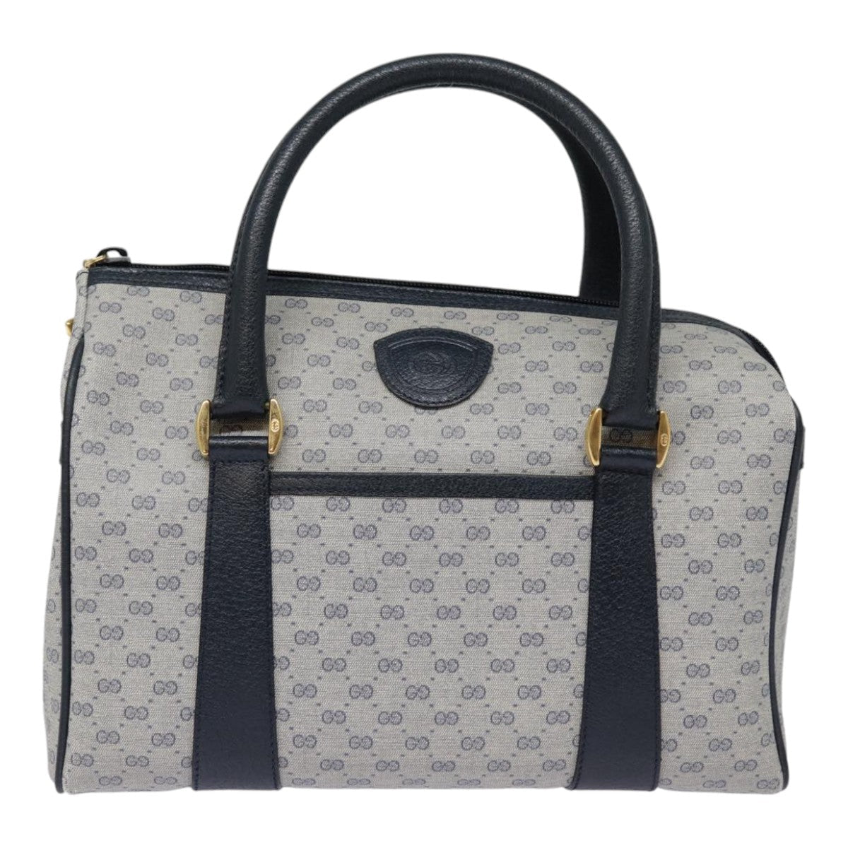 GUCCI Micro GG Supreme Hand Bag PVC Navy Gold 000 40 0207 yk14683