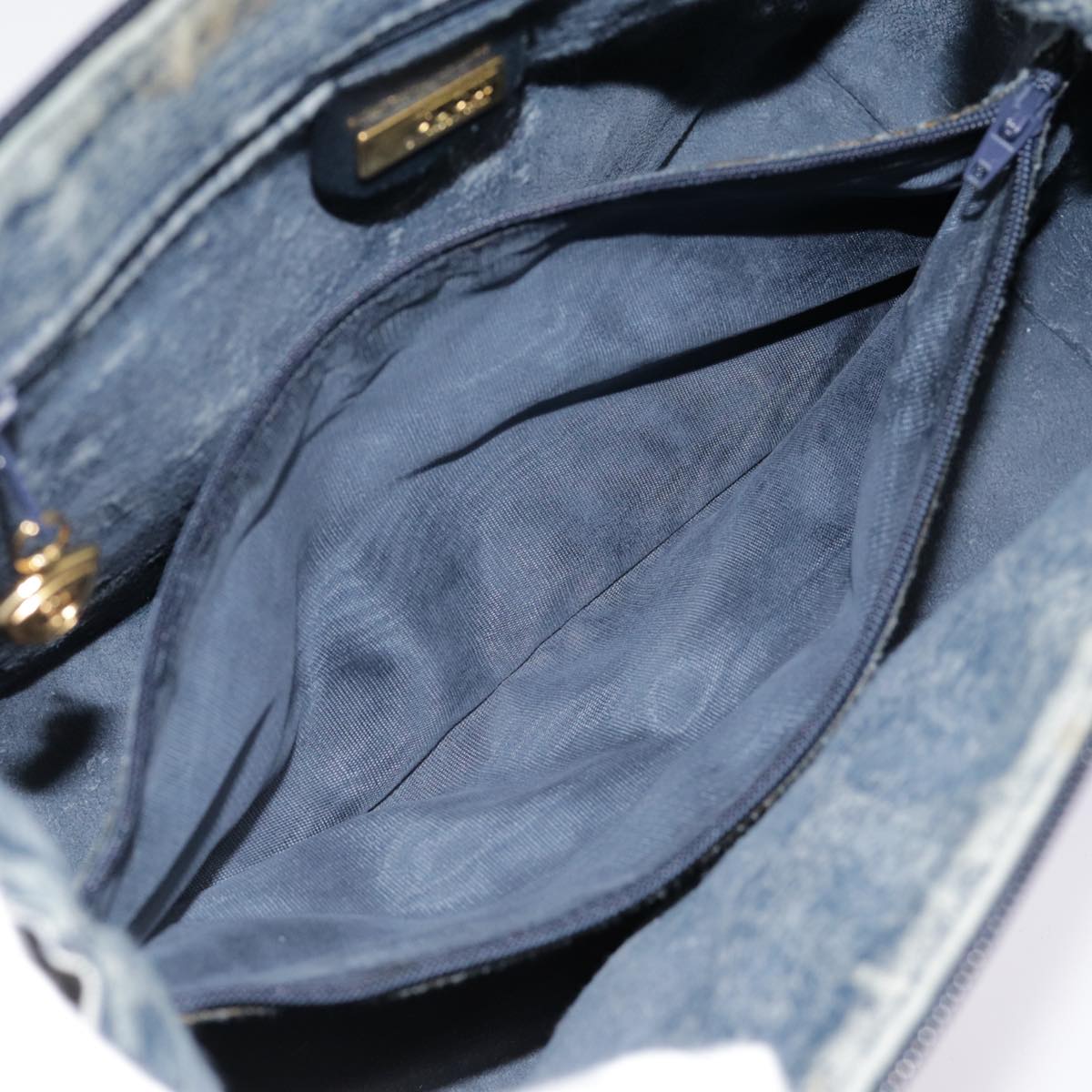 GUCCI Micro GG Supreme Hand Bag PVC Navy Gold 000 40 0207 yk14683
