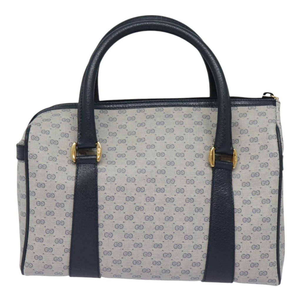 GUCCI Micro GG Supreme Hand Bag PVC Navy Gold 000 40 0207 yk14683