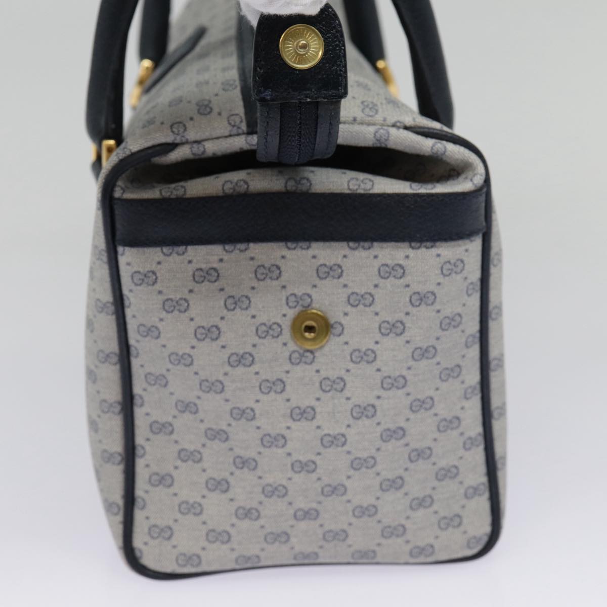 GUCCI Micro GG Supreme Hand Bag PVC Navy Gold 000 40 0207 yk14683