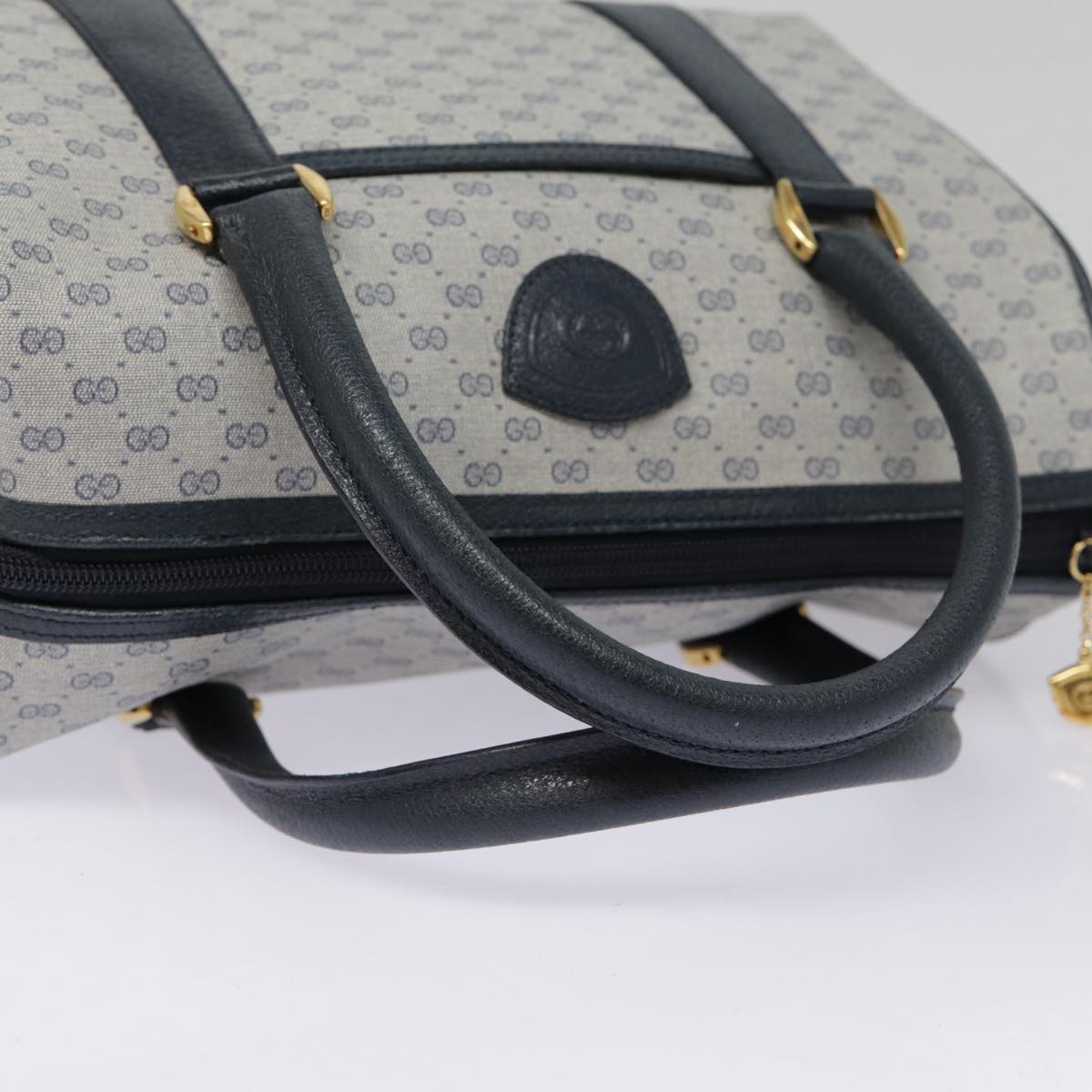 GUCCI Micro GG Supreme Hand Bag PVC Navy Gold 000 40 0207 yk14683