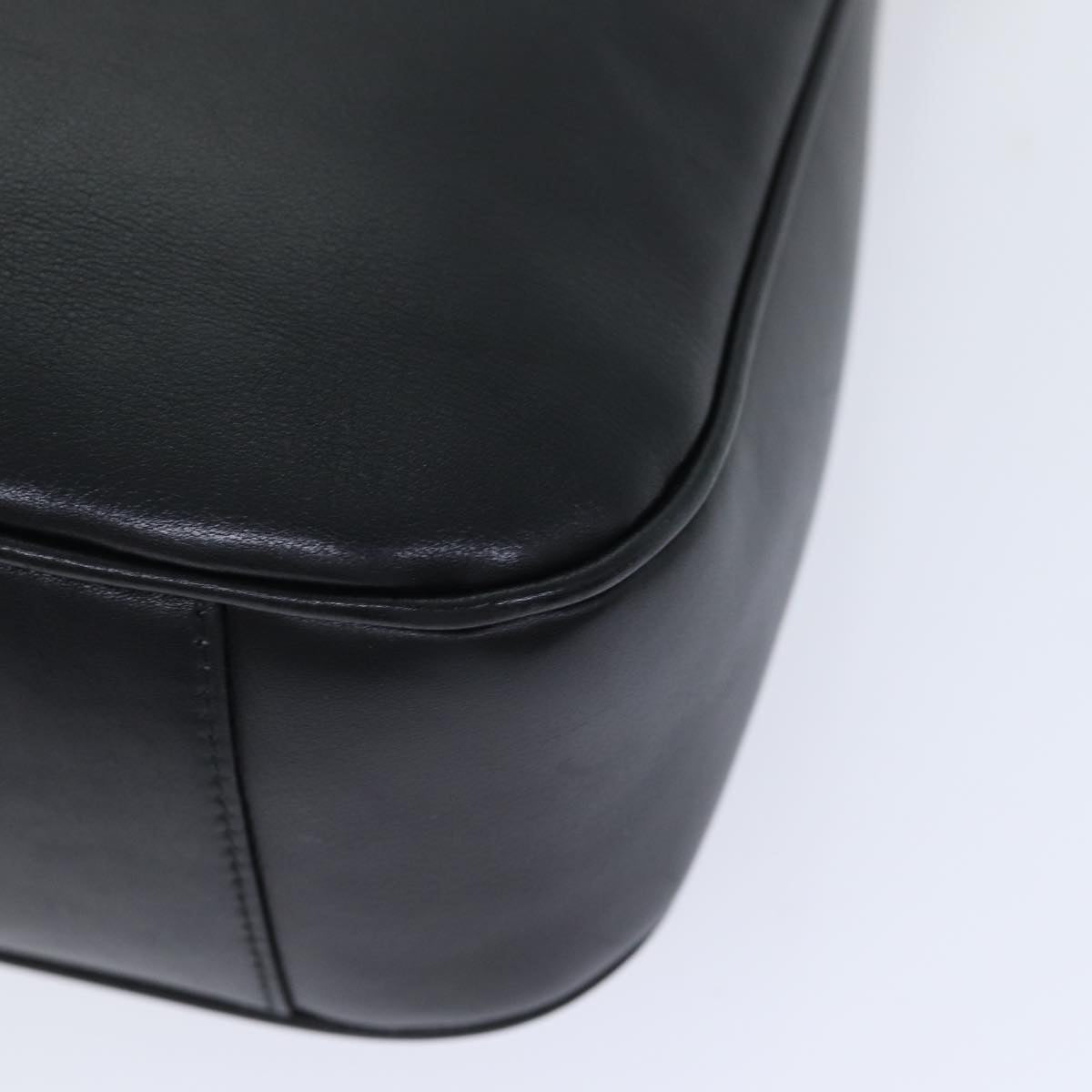 GUCCI Bamboo Hand Bag Leather 2way Black Gold 001 1638 2404 yk14684